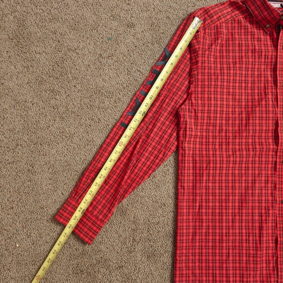 NWOT Ariat Pro Series Mens Red Plaid Long Sleeve Button Up Shirt Fitted Size L - Picture 7 of 16